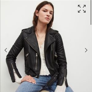 NWT AllSaints Black Balfern Biker Leather Jacket